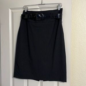 Sophisticated Black Pinstripe Pencil Skirt